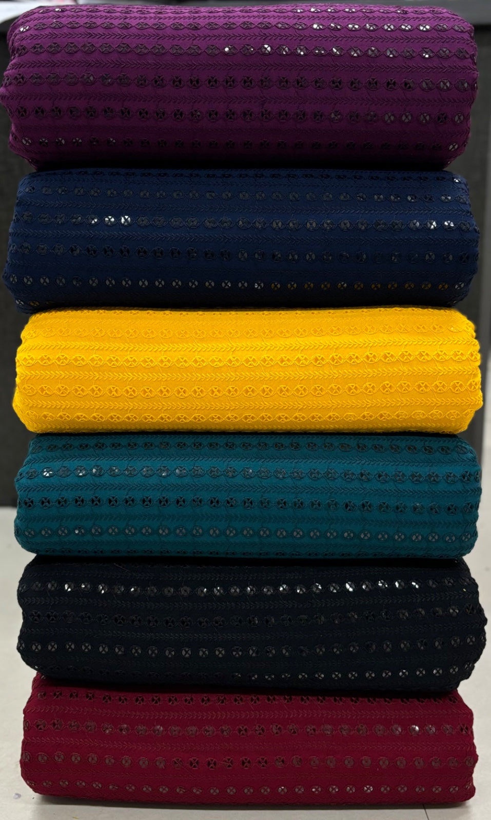 Trendy Sequins Men's Kurta Fabric - Viscose Rayon Schiffli Embroidery Fabrics